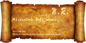 Michalek Rémusz névjegykártya